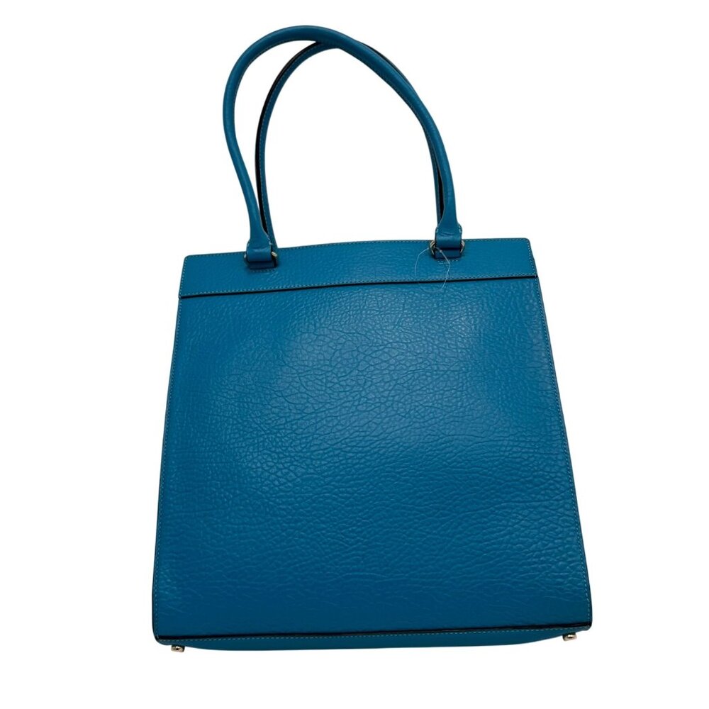 NWT Kate Spade Teal Perforated Leather Tote Bag With Zip Closure & Dual Handles - Picture 2 of 16